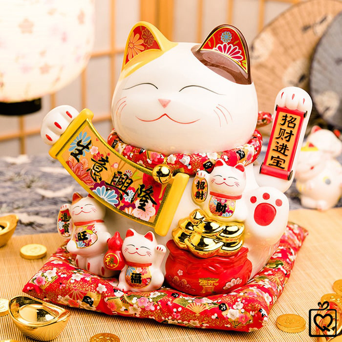Mèo vẫy tay Tiền Tài Tấn Tới - 28cm