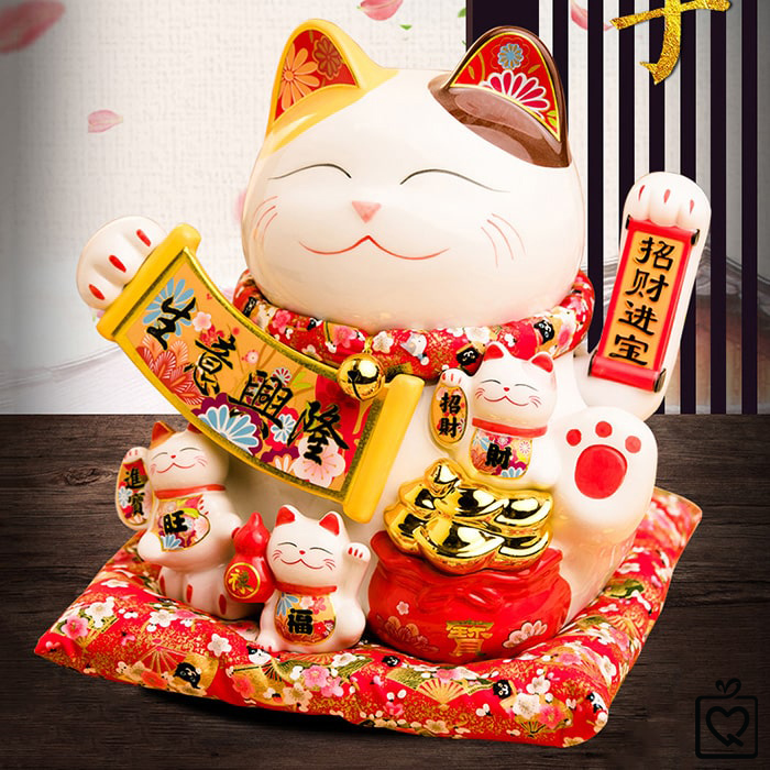 Mèo vẫy tay Tiền Tài Tấn Tới - 28cm