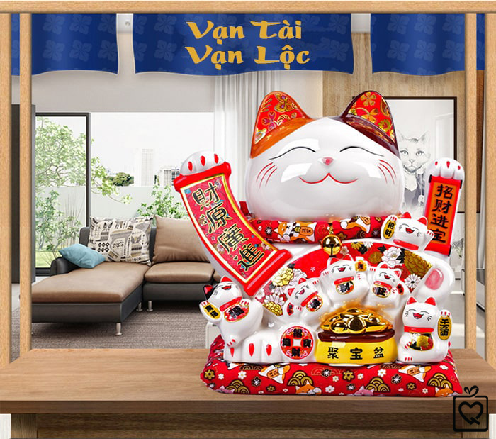 Mèo vẫy tay Vạn Tài Vạn Lộc - 28cm
