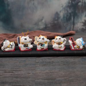 Bộ ngũ Mèo thần tài Kim Phúc Bình An