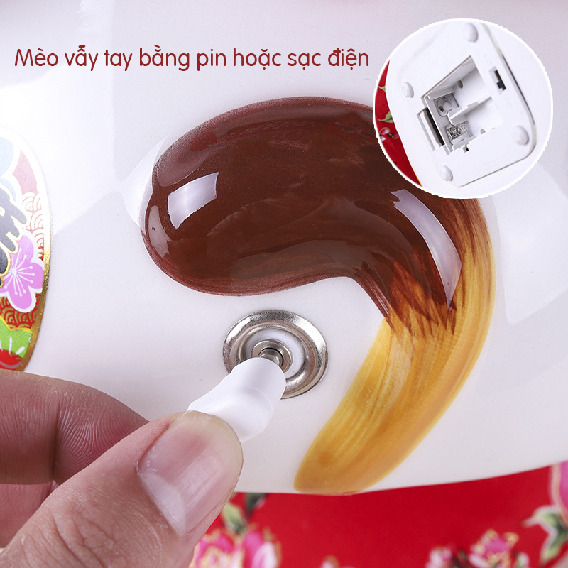 Mèo vẫy tay Tiền vàng sung túc - 18cm