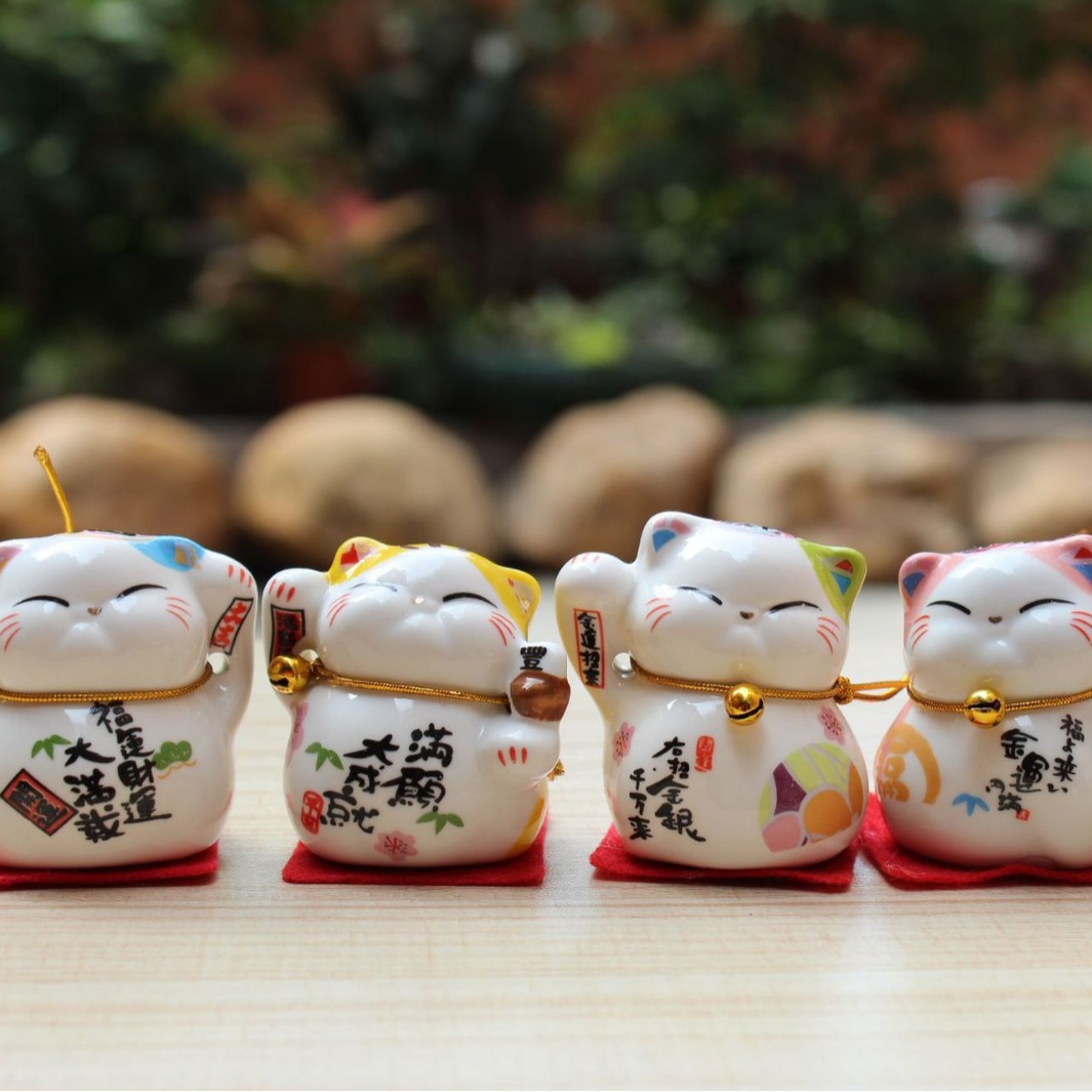 Bộ ngũ mèo thần tài mini Phúc Bảo Mãn Tại