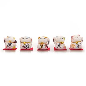 Bộ ngũ mèo thần tài mini Phúc Bảo Mãn Tại
