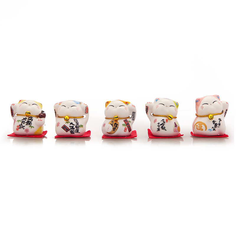 Bộ ngũ mèo thần tài mini Phúc Bảo Mãn Tại