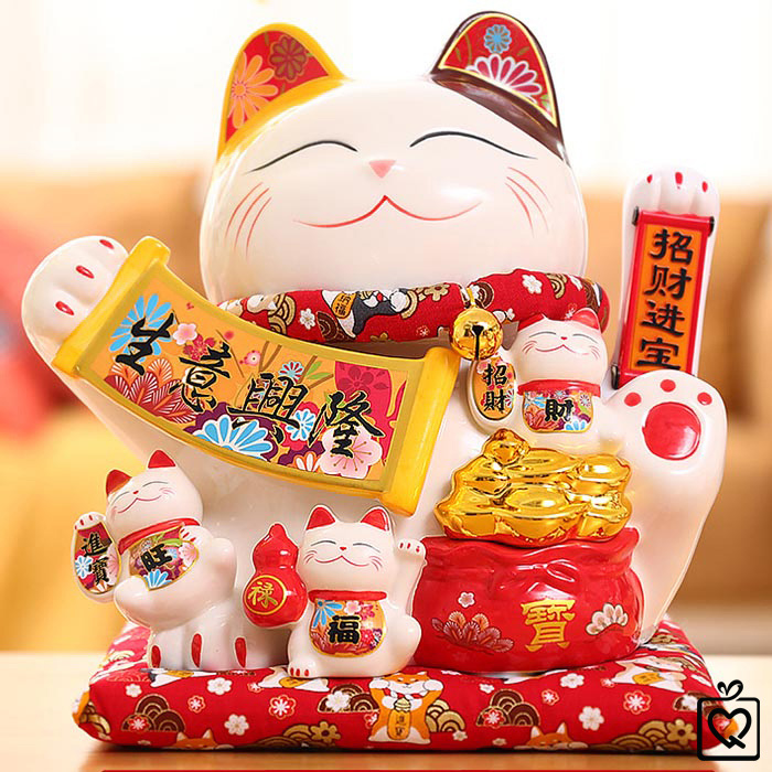Mèo vẫy tay Tiền Tài Tấn Tới - 28cm