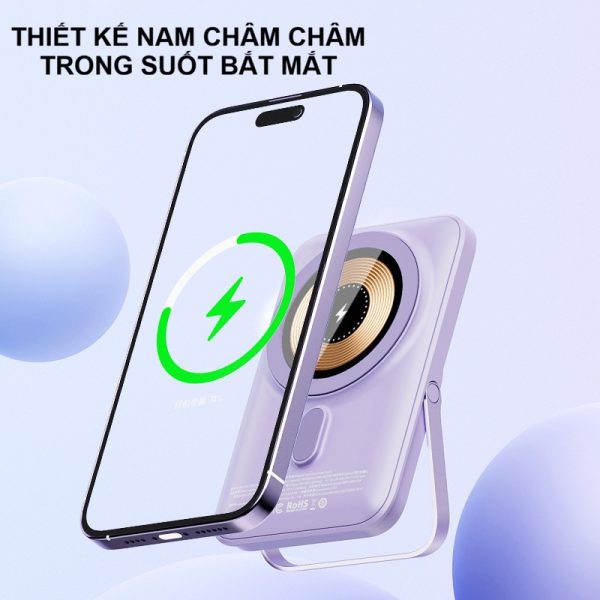 Sạc dự phòng từ tính Magsafe 10000mah kèm giá đỡ BL147 sạc không dây