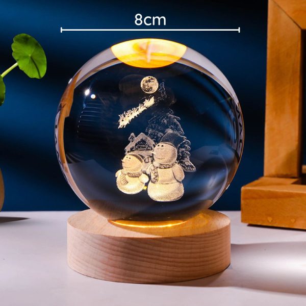 Quả cầu pha lê 3D phát sáng Noel