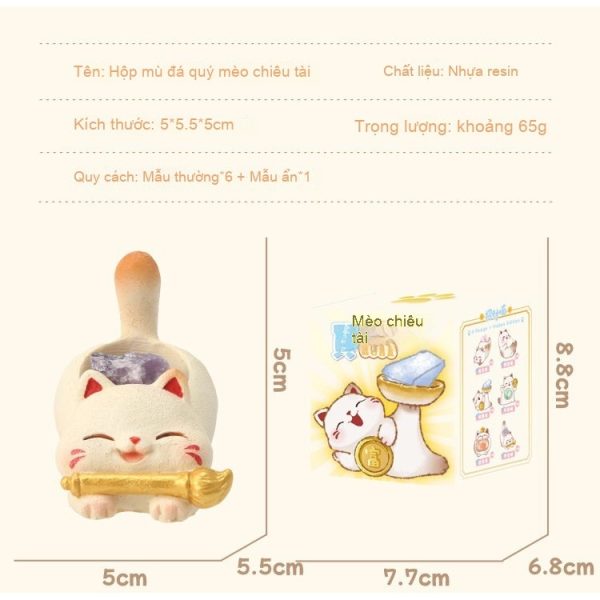 Blind box mèo thần tài đá quý BL181