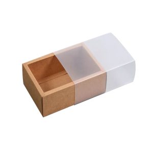 Hộp quà tặng vintage tự gấp màu nâu kraft nắp mờ dạng kéo H12