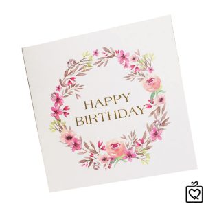 Thiệp vuông gấp floral Sinh Nhật - Happy Birthday