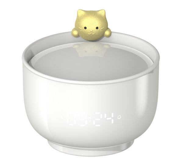 Đồng hồ báo thức kiêm đèn ngủ sạc usb Cookie Cat