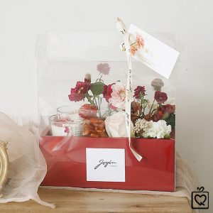 Túi hộp giấy 2 ngăn quai xách trong suốt