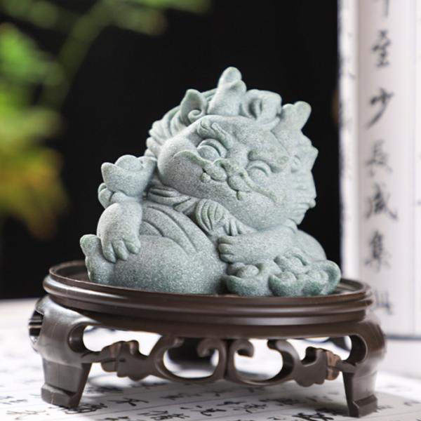 Tượng rồng Lai Tài 6cm màu đá