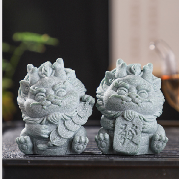 Tượng rồng Lai Tài 6cm màu đá