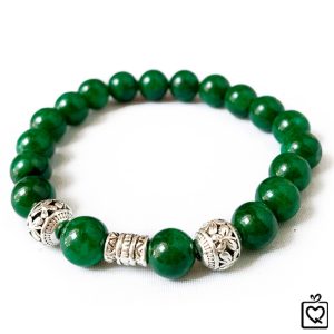 Vòng tay phong thủy đá Chalcedony màu ngọc lục bảo